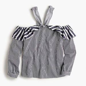 Jcrew white and navy shirt